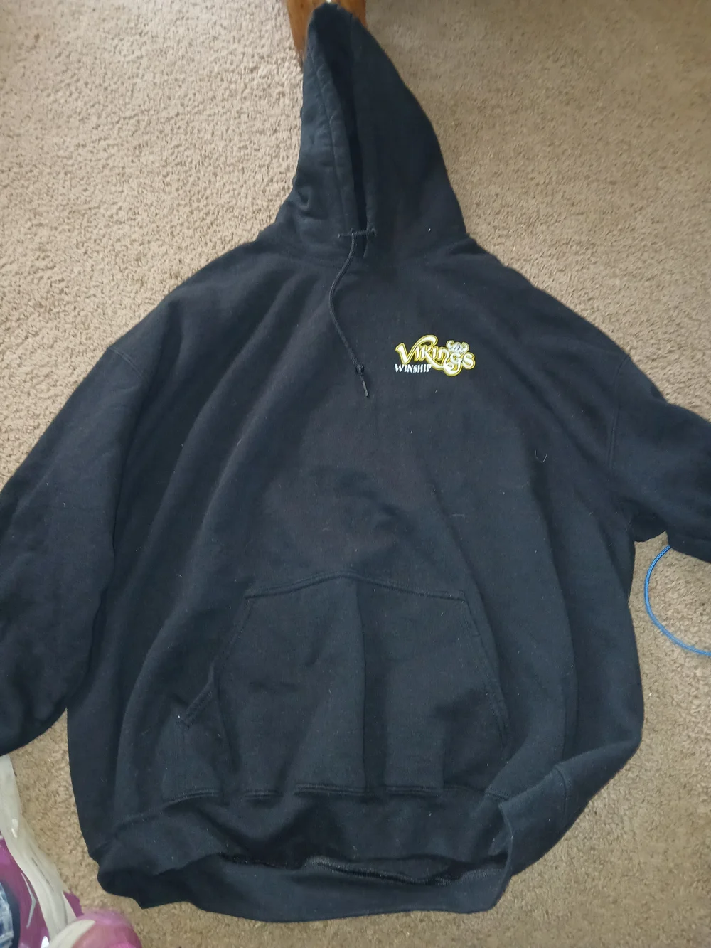 Viking Winship Black Hoodie with Yellow Logo - Picture 3 of 3